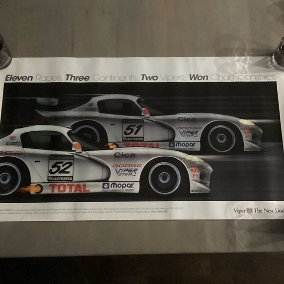Double-sided Dodge Viper Poster (37" x 21") - Celebrating Car Racing Victories f - Picture 1 of 9
